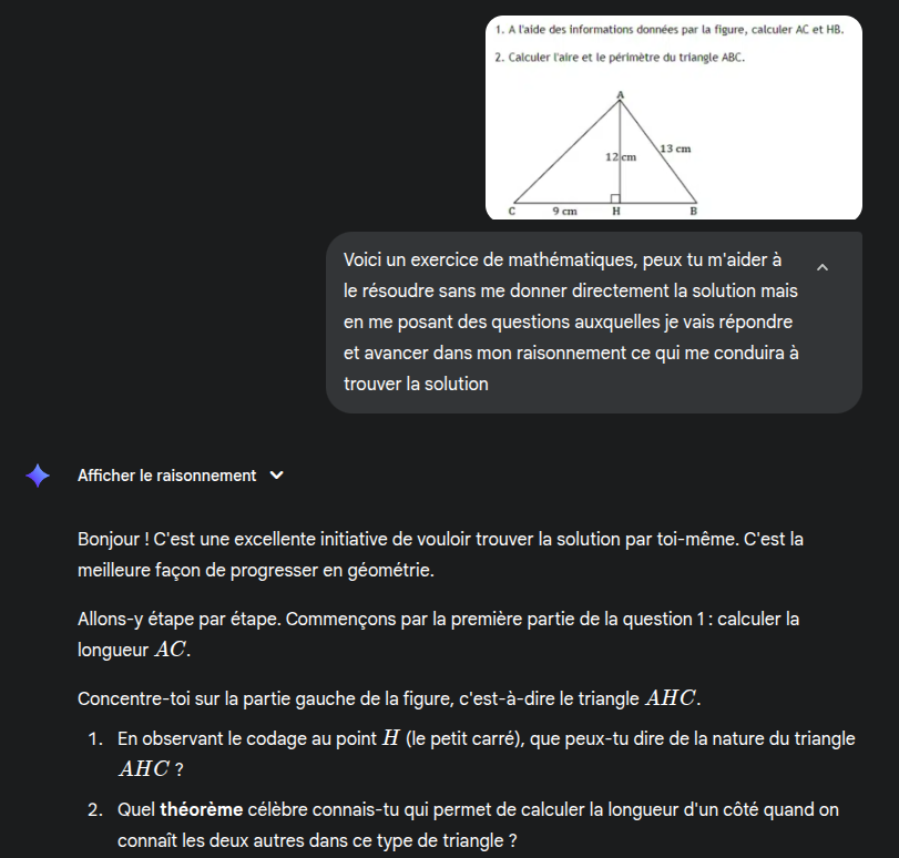 exercice de maths aide moi Gemini